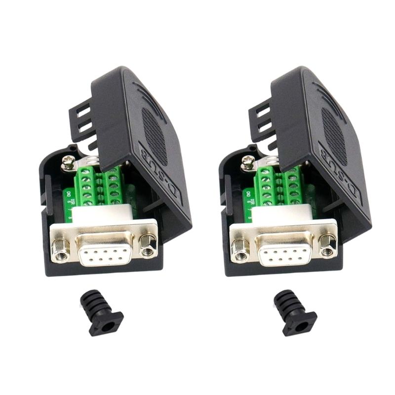 2pcs DB9pin Serial Port Terminal Adapters 9Pin Male and Female Solderless Industrial Contacts Connectors