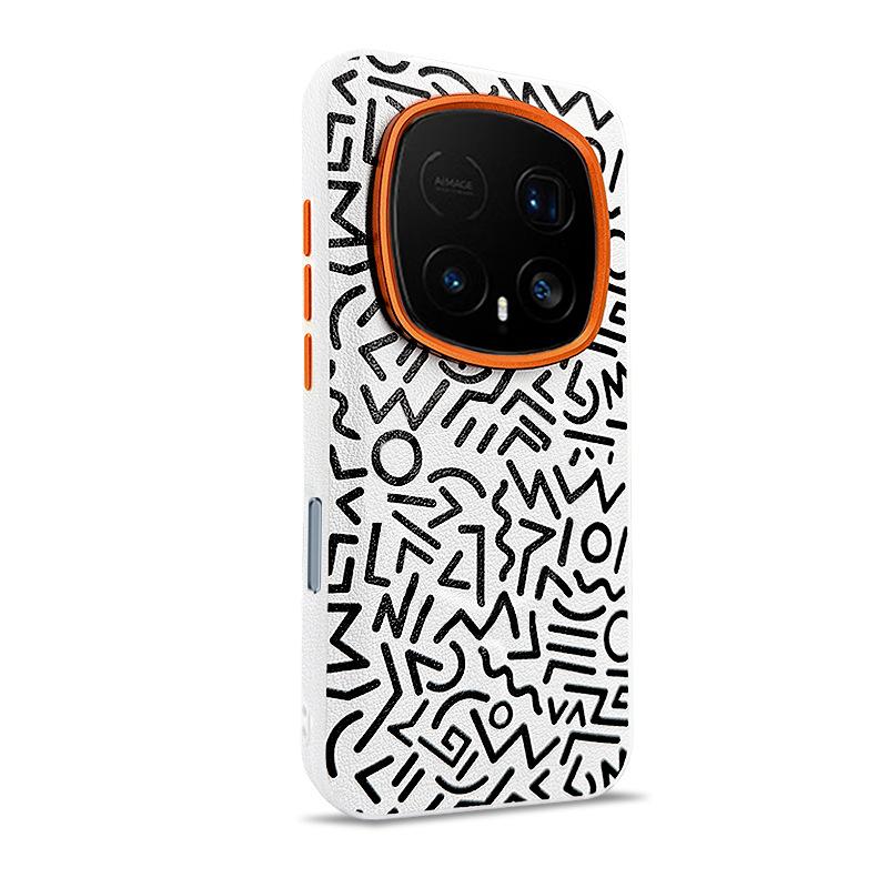 Однотонный кожаный чехол для телефона с росписью граффити для Honor Magic 8 RSR Huawei Magic8 Pro Air, магнитная застежка, противоударный край