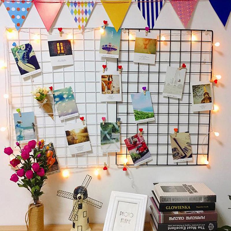 1PC Portable Wall Hanging Shelf Clips Universal Pos Postcards Frame Display Art Storage Rack Holder