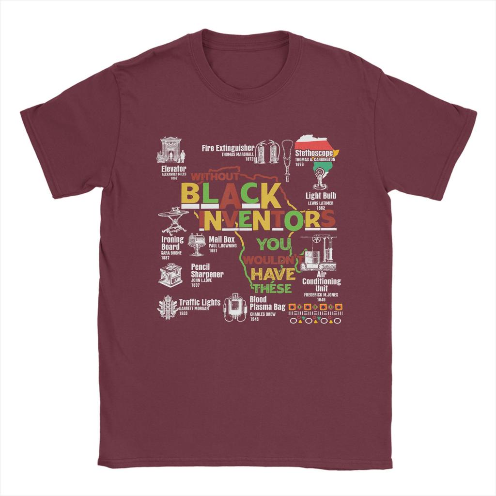 Black Inventors History Month African American 100 Cotton T Shirt For Men Beach T Shirts Breathable Tee Shirt Oversize Tops