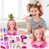 Kids Styling And Makeup Head Pretend Playset, 34Pcs Styling Head Doll Toy