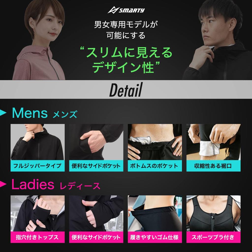 Smarty Sauna Suit for Men and Heavy and Loved by World Athletes Includes Video Women, 3-Piece Set, Washable, Sweating, Running, Walking, Exercise, &