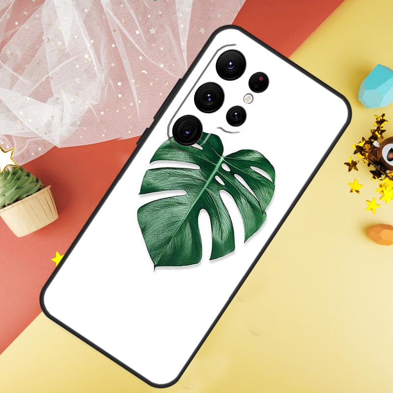 Зеленый лист Монстеры Чехол для телефона для Samsung Galaxy S25 Ultra S23 S21 S20 S22 S24 FE S9 S10 Plus Чехол Coque