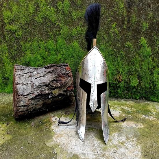 Silver Finish Spartan Helmet King Leonidas Helmet 300 Movie Great Spartan Warrior Helmet Gift