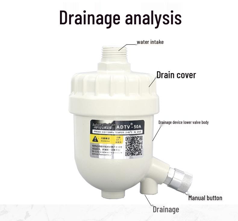 Полностью алюминиевый пневматический AD402-04 масло-влагоотделитель с автоматическим мини-стаканом для слива AD20A.