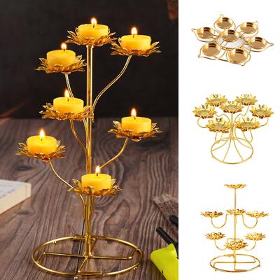Металлическая чаша для свечей, лотос, масло, лампа, храмы, буддийские принадлежности