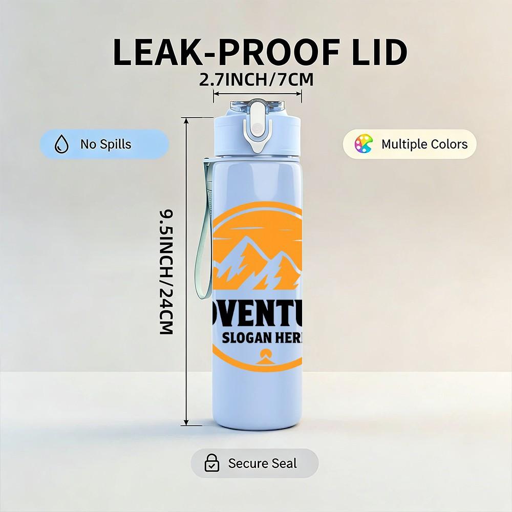 1PC Adventure Mountain Sun Logo 750ml Color Plastic Sports Water Bottle Leakproof Flip Straw Lid Suitable for Sports Office Home Use