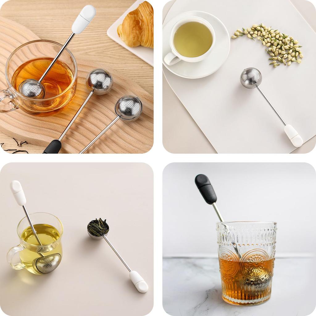 Seiunn Tea Strainers [2-Pack] Fine-Mesh Tea Filters, Heat-Resistant, Durable, Convenient, Easy to Clean, Multi-Purpose, for Tea Ceremony, Tea Leaf