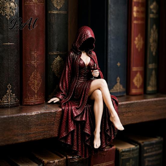 Мистическое Украшение для Книжной Полки, Статуэтка Готического Читателя, Скелет в Капюшоне из Смолы, Сидящая Статуэтка Книги, Аксессуары для Комнаты в Стиле Dark Academia для Книжной Полки, Стола