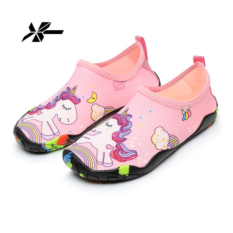Детские ручьевые туфли пляжные туфли и носки wading shoes быстросохнущие дышащие для улицы пол дом кожа мягкое дно ловить море