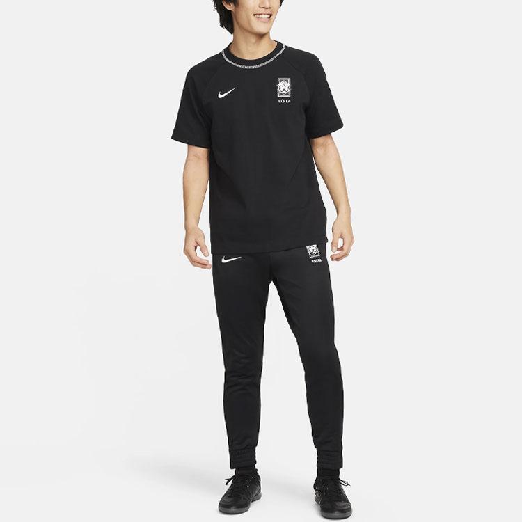 Nike Logo Print Football Round Neck Short Sleeve T-Shirt Men T-Shirts Black DN1017-010