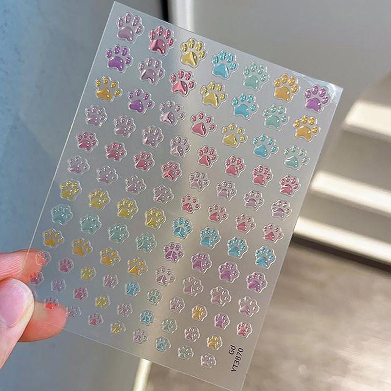 Наклейки для ногтей Jelly Style Love, прозрачные, красочные, очень милые, универсальные, с кошачьей лапкой, пятиконечной звездой, клейкая лента для ногтей