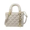 Bag Women's Xiaoxiangfeng Fashion Women's Bag Autumn and Winter Glossy Crossbody Bag Niche Simple Portable Rhombus Temperament Princess Diana Bag