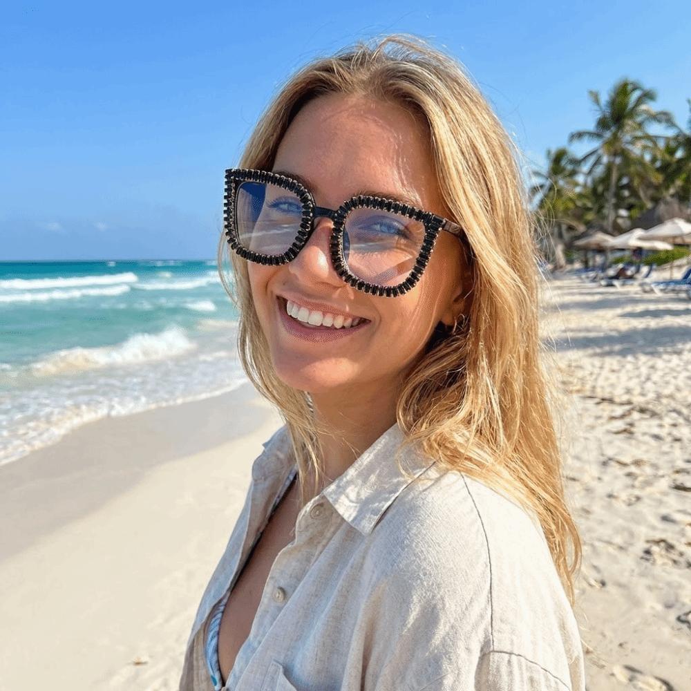 Fashion Rhinestone Sunglasses INS Women Spectacles Large Frame Eyewear Outdoor Activities