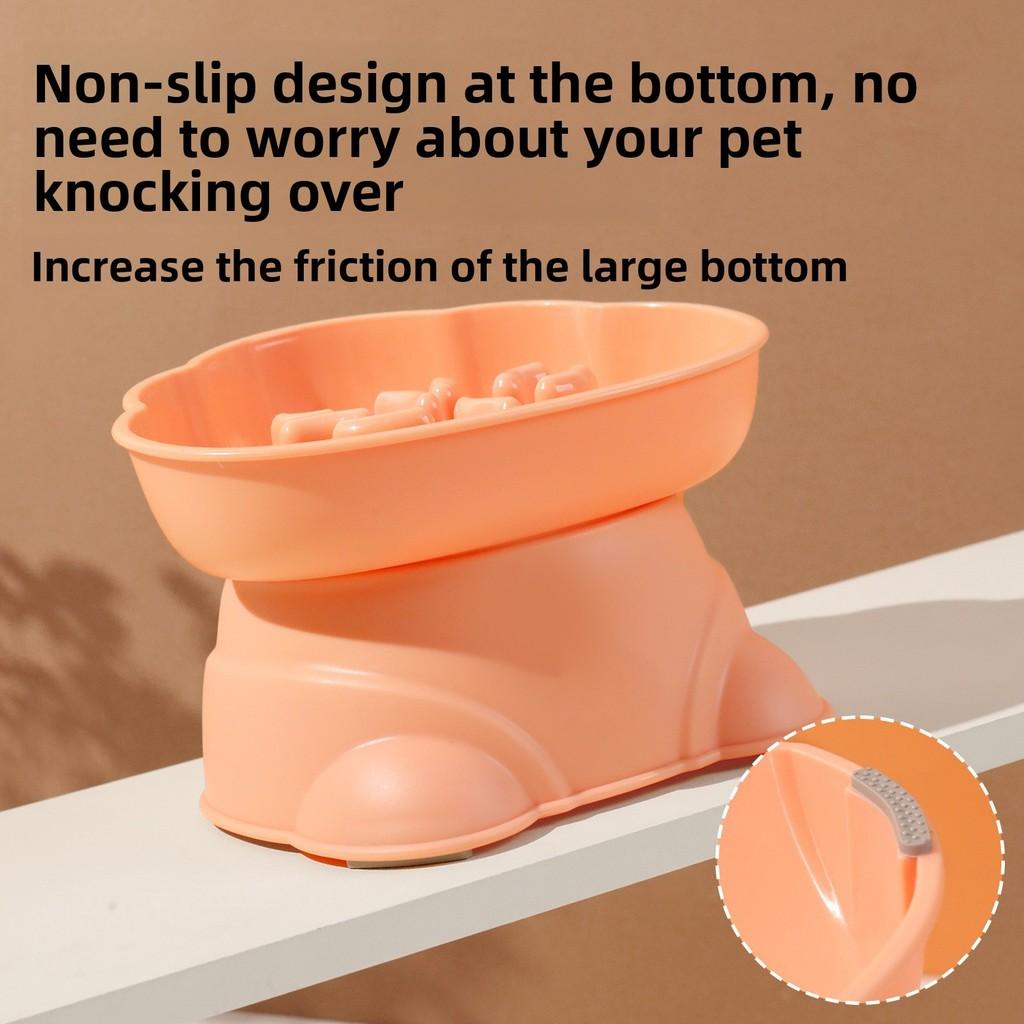 Диспенсер для корма для домашних животных с двойными отсеками для собак лимонно-желтого и розового цветов