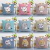 Cartoon Animal Print Decorative Pillowcase Bedroom Living Room Square Cushion Pillowcase