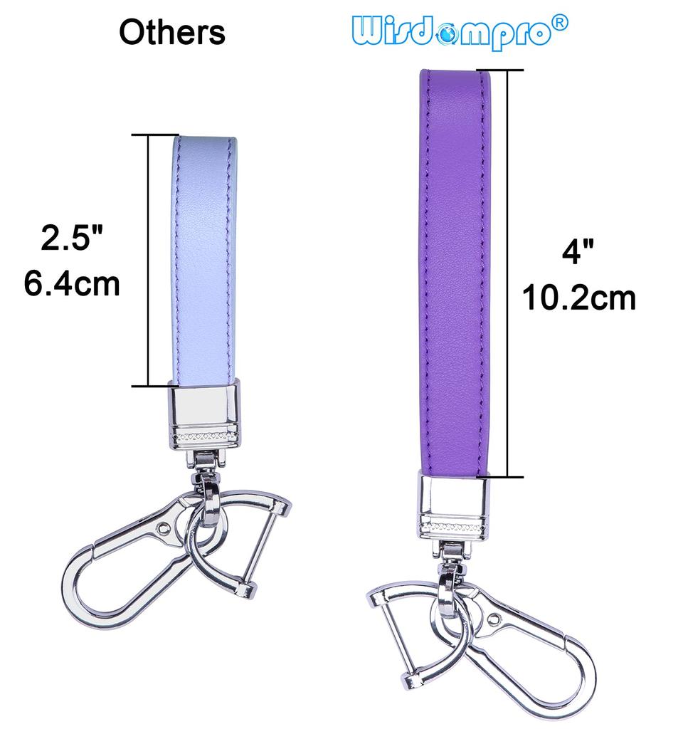 Wisdompro Genuine Leather Car Key Chain Lost Proof Smart Key Holder Stylish Unisex, purple