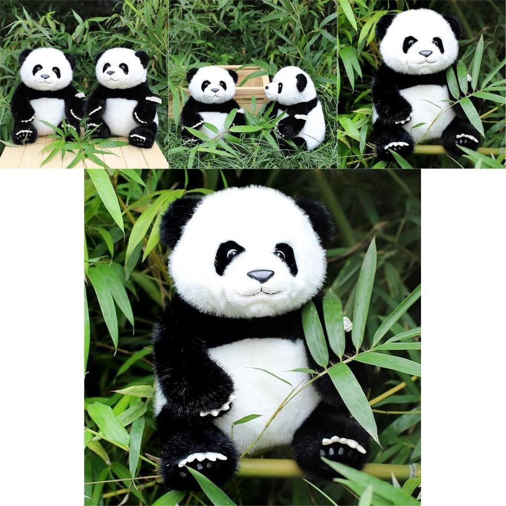Милая реалистичная плюшевая игрушка Гигантская панда 35 см Мягкое черно-белое чучело Животного Подарок