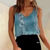 Женские атласные майки с V-образным вырезом, повседневные майки без рукавов, летние базовые майки с градиентом