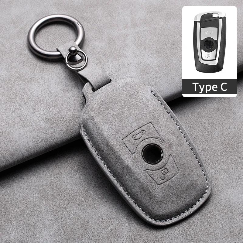 Чехол-накладка для ключа автомобиля для BMW F20 F10 F20 F30 F80 X1 X3 X5 X6 X7 G20 G30 G01 G02 G05 G11 1 3 5 7 серии кожаный автомобильный брелок