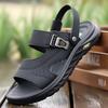 Сандалии коровья кожа дышащие мягкая подошва двойного назначения для вождения обувь для папы носить повседневную пляжную обувь 2025