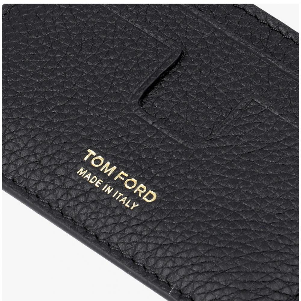Tom Ford Classic Logo Grain Leather Money Clip Y0341 Lcl158g