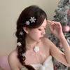 First Snow Memory: Sparkly Rhinestone Snowflake Pearl Hair Clip