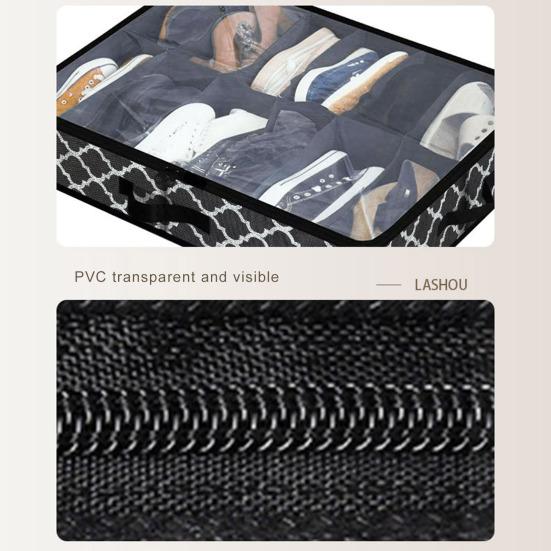 Сумка для хранения обуви Складной контейнер для обуви с ручками Большая вместимость с несколькими отделениями Складной дизайн Органайзер для обуви