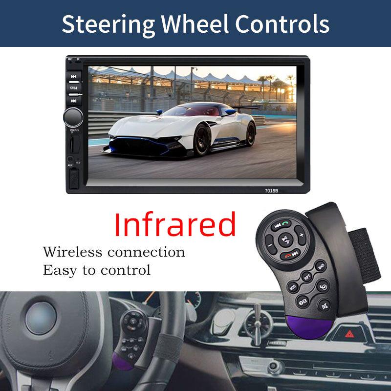 Автомобильный радиоприемник 1/2 Din Bluetooth HD 7 "Сенсорный экран Стерео 12 В Мультимедиа FM ISO Питание Aux Вход Bluetooth USB Зеркальная связь с камерой/без камеры