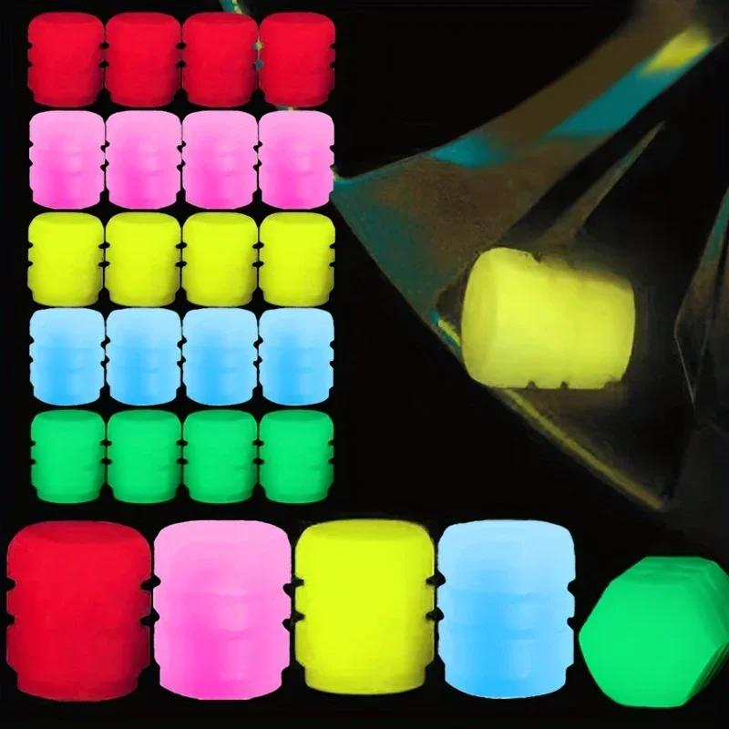 4 ШТ. Светящиеся колпачки для вентилей шин, автомобильные, мотоциклетные, велосипедные, светящиеся колпачки для вентилей, колпачки для ниппелей шин, колпачки для ниппелей колес, инструмент для стайлинга колесных дисков, автоаксессуары