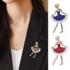 Elegant Dance Girl Shape Brooch Pin - Shining Rhinestones, Faux Pearl, Suit Lapel Badge, Jewelry Gift, Coat Accessories