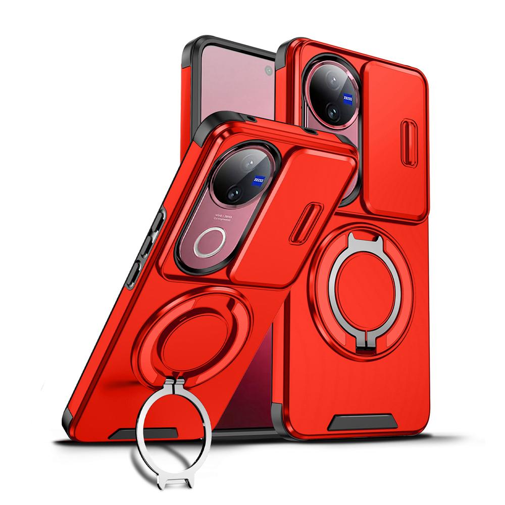 KEYSION Вращающаяся на 360° подставка-кольцо Чехол для телефона для VIVO V50 5G Защита камеры со сдвигом Магнитная противоударная задняя крышка для VIVO V50