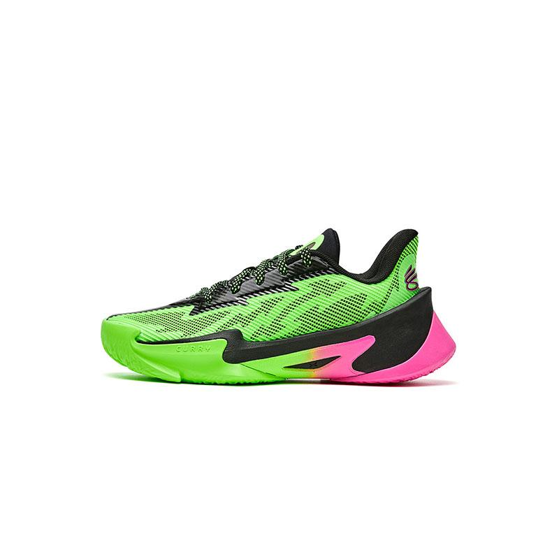 Under Armour Curry Series 7 Удобные Универсальные Низкие Детские Баскетбольные Кроссовки Унисекс Кроссовки Зеленый 6013297-389