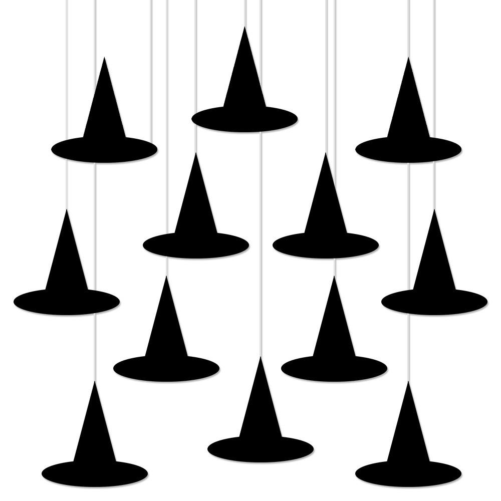 Halloween Witch Hat Paper Party Streamers For Scene Decoration 12 Pack