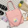 Canvas Bag Girls Single Shoulder Crossbody Bag Multifunctional Shoulder Bag Large Capacity Cartoon Handbag Wholesale