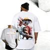 Unisex pure Cotton T-shirt One Piece Monkey D. Luffy 2026 Summer Harajuku Anime Printed Casual Parent Child Short Sleeve Tops