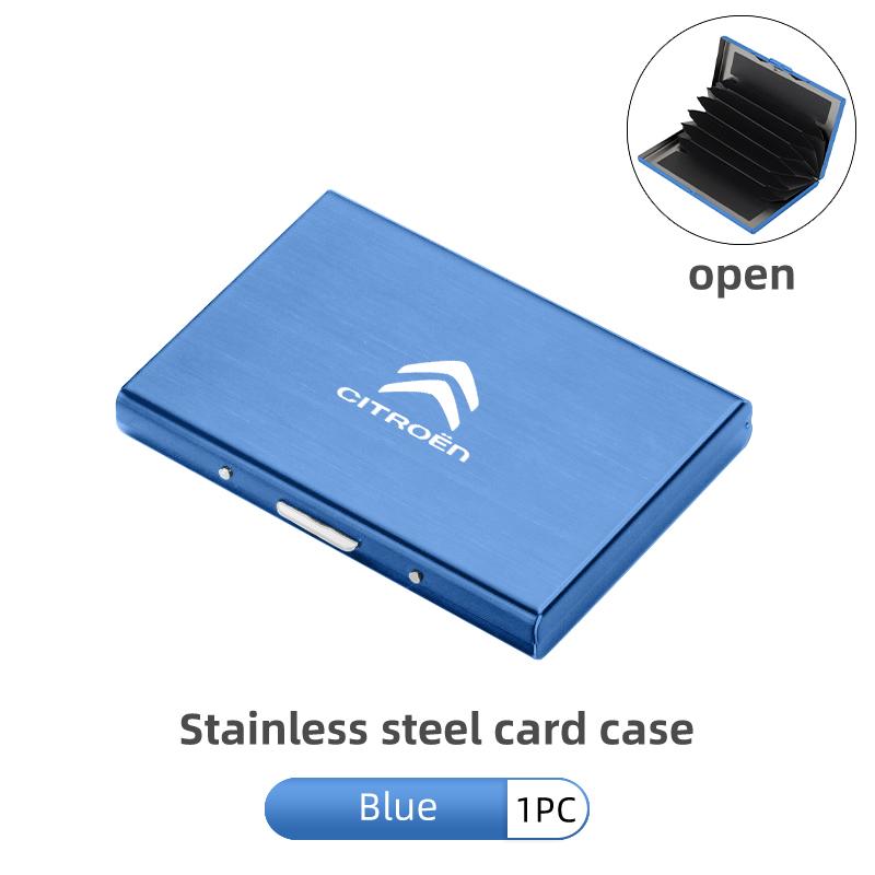AHL2 Car Logo Card Slot Stainless Steel Case Business Credit Holder For Citroen C4 C3 C5 C1 C2 C6 C4L DS3 DS4 Berlingo Picasso Jumper