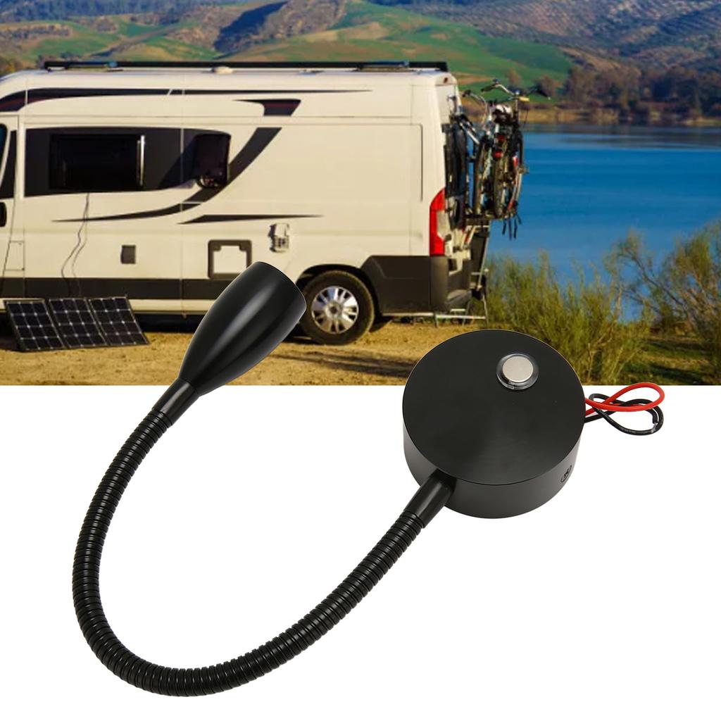 Светодиодная лампа для кровати RV на гибкой ножке с портом USB, портом Type-C, сенсорным управлением 12-24 В, мягкий свет, лампа для чтения у кровати RV для фургона, лодки