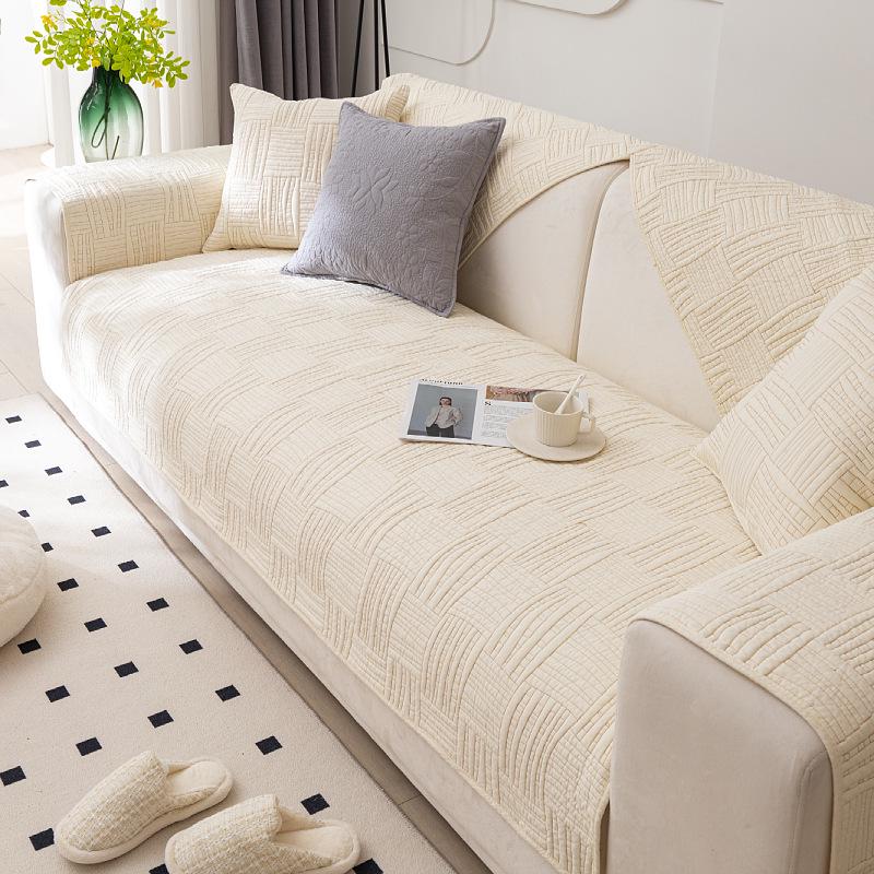 Cotton Quilted Non-Slip Leaf Sofa Cushion for All Seasons