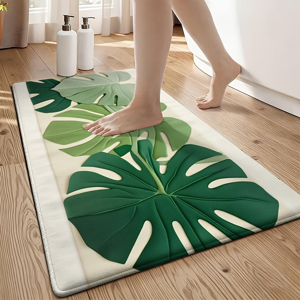 Tropical Monstera Leaf Doormat Indoor Outdoor Welcome Mat for Entryway Hallway Home Decor Modern 40x60cm Mat Rug