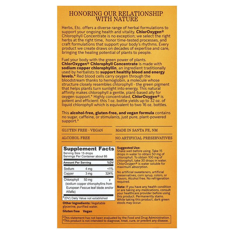 ChlorOxygen®, Chlorophyll Concentrate, Original, Alcohol Free, 1 fl oz (30 ml)