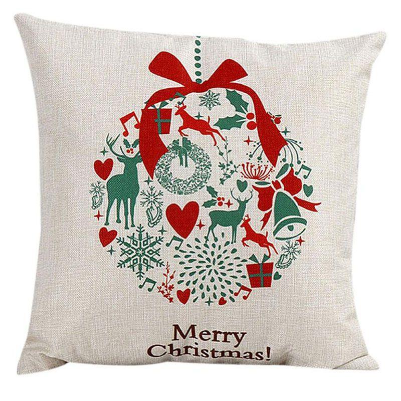 Luxurious Christmas Pillow Case Glitter Cotton Linen Sofa Throw Cushion Cover For Cozy Living