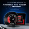 Автомобильный HUD OBD+GPS Интеллектуальный цифровой прибор с подсветкой и 6 функциями сигнализации, Тест ускорения, Тест торможения