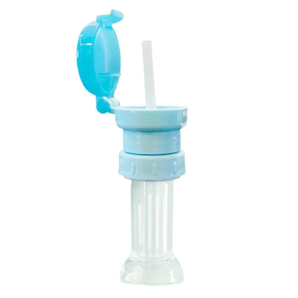 (Blue)KINCJON Silicone Sippy Straw Cup Lids Water Bottle Caps With Straw For Children Drinks Supplies