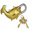 Art Handmade Padlock with Lock 2 Keys Universal Fish Escutcheon Lock