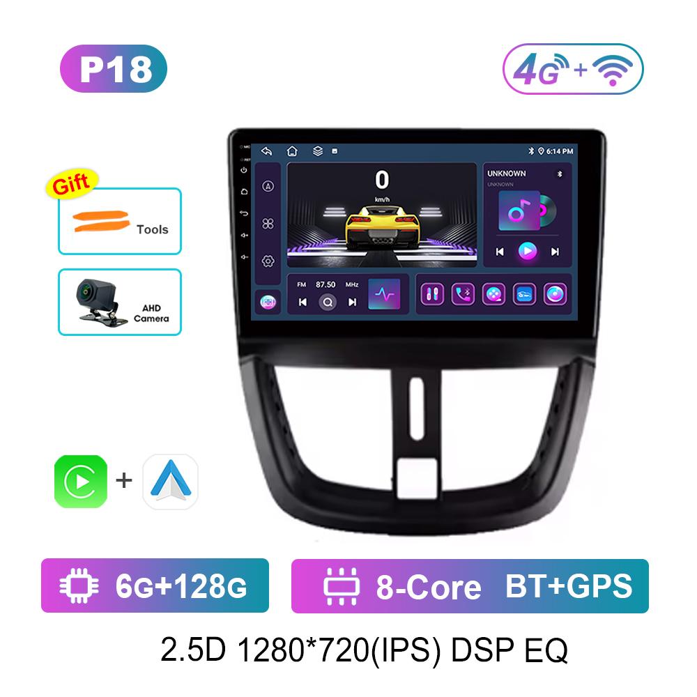 for Peugeot 207 CC 207CC 2006 - 2015 Android Intelligent System Car Radio Multimedia Player GPS Navigation BT 4G Carplay WiFi