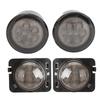 1/2Pair Car Front Bumper LED Fog Light Grille Light Turn Signal Side Marker Light Fender Lamp Kit for Jeep Wrangler JK