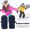 1 Pair Children Winter Mittens for 1-8Y Kids Thick Plush-lined Windproof Heat Retention Cold Weather Outdoor Gloves Adjustable Strap Double-Layer