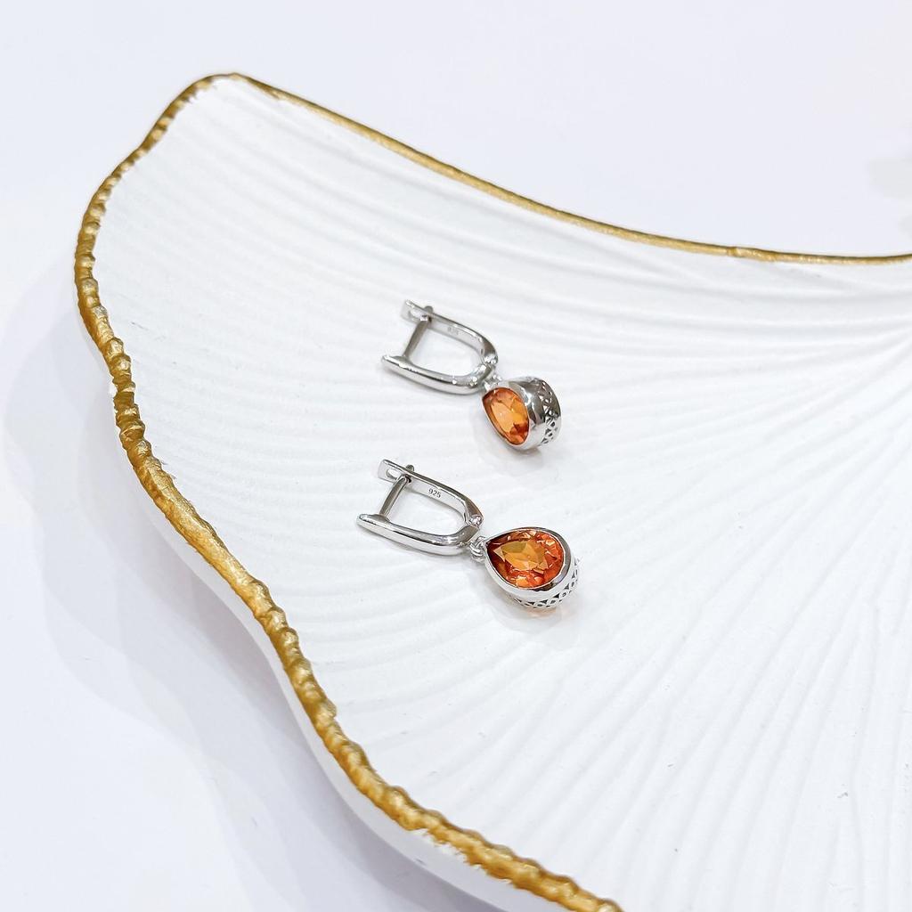 Silver Earrings with Natural Golden Quartz 3.58ct (2165750)