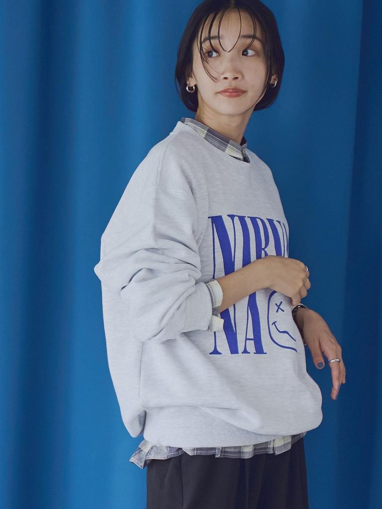 Cohen ROCK STANLEY Custom-Made NIRVANA Print Sweatshirt (Light Gray) 76206460515 1500 MD.GRAY (15) FREE